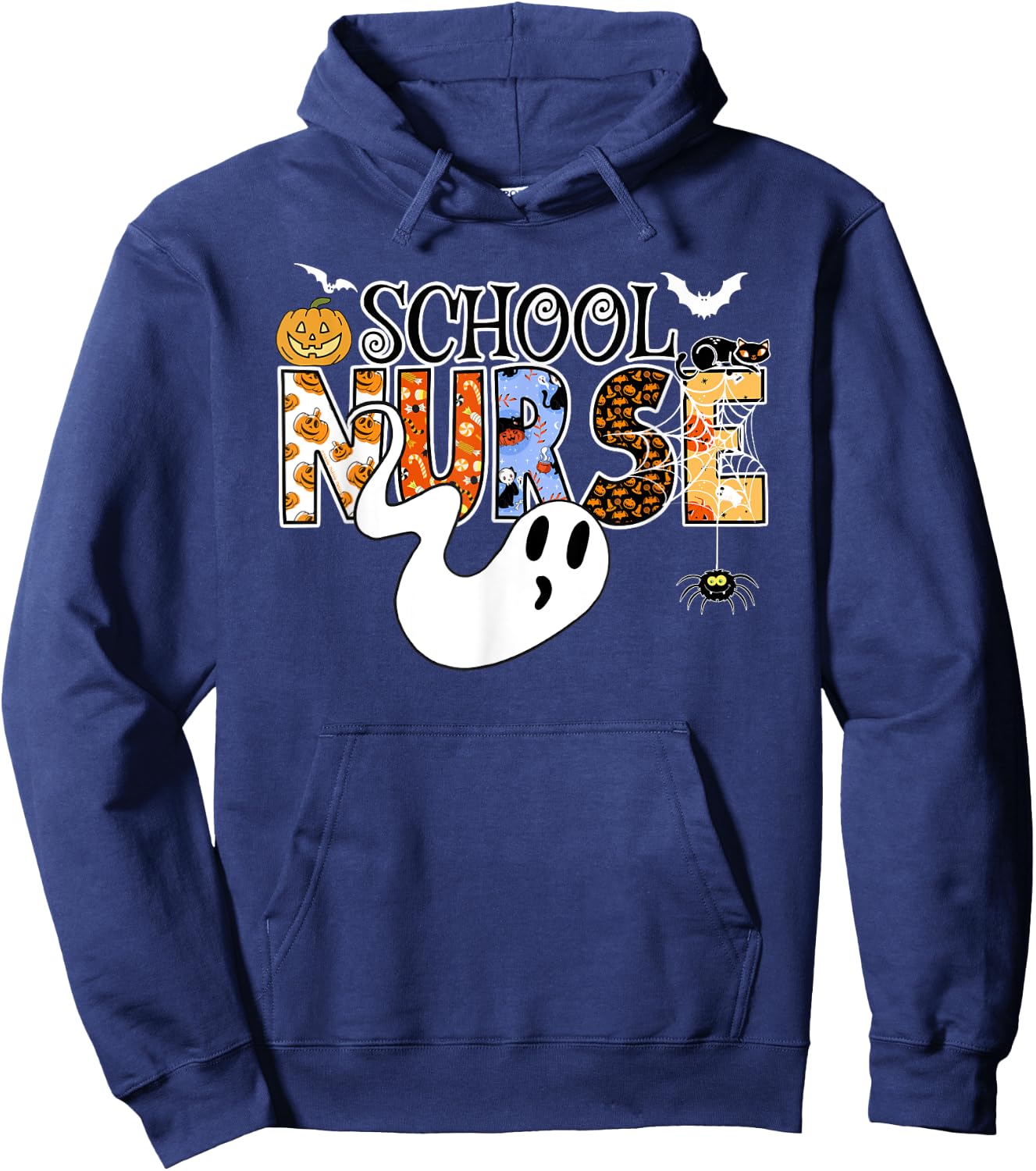 Fun SCHOOL NURSE Halloween Costume School Nurse Halloween Hoodie - Hoodie | Navy