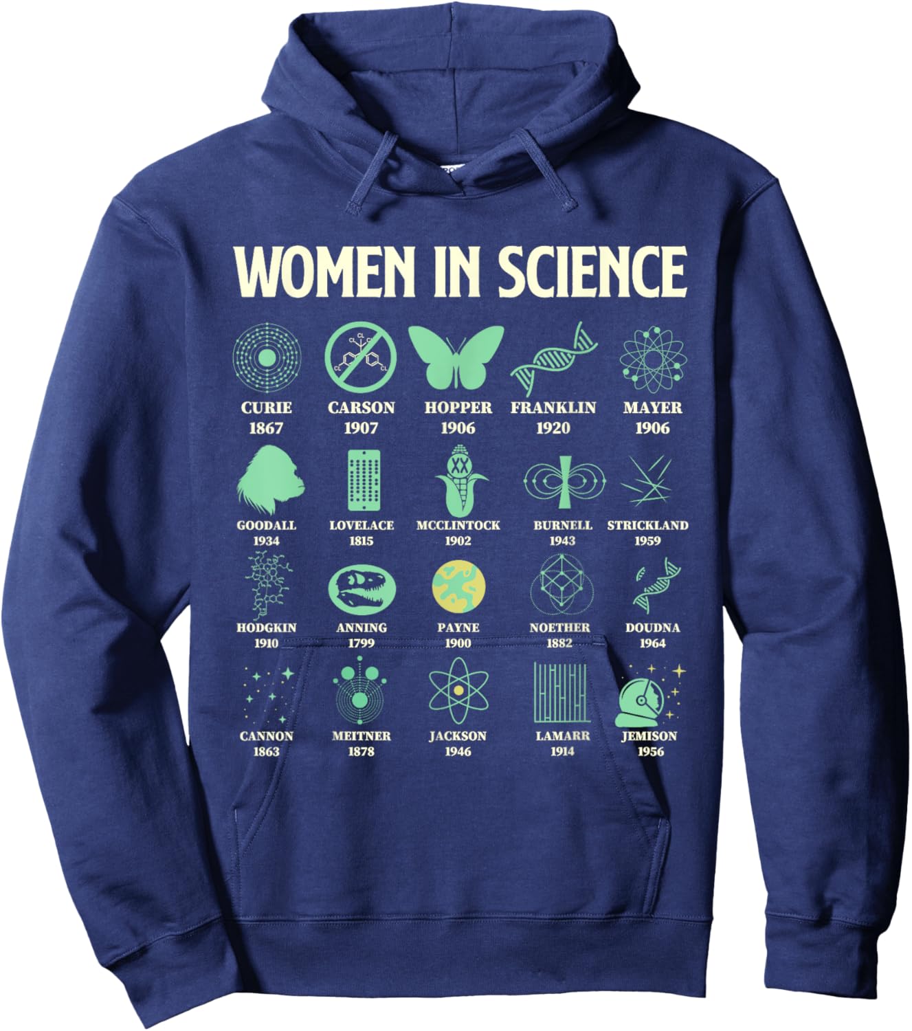 Women In Science - Chemistry Student Astronomy Lover Hoodie - Hoodie | Navy