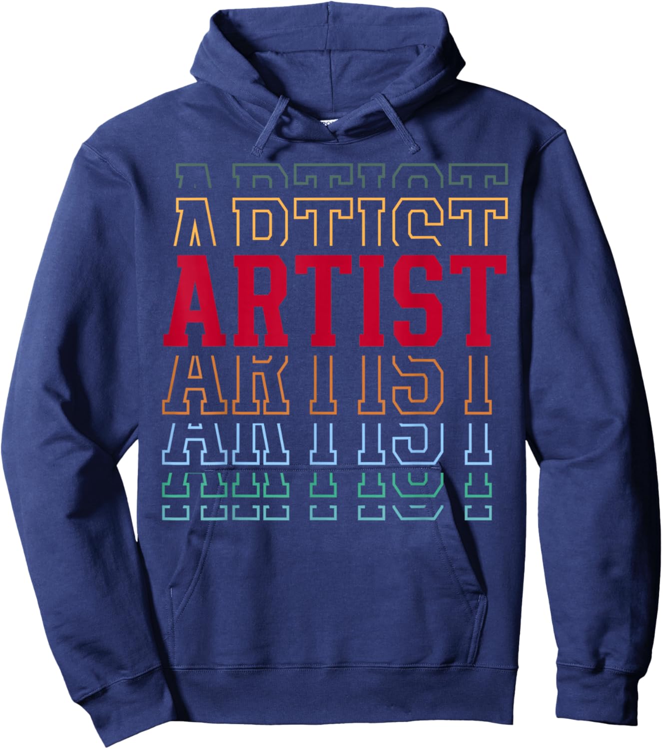 Artist Funny Retro Layered Text Art Men Women Hoodie - Hoodie | Navy