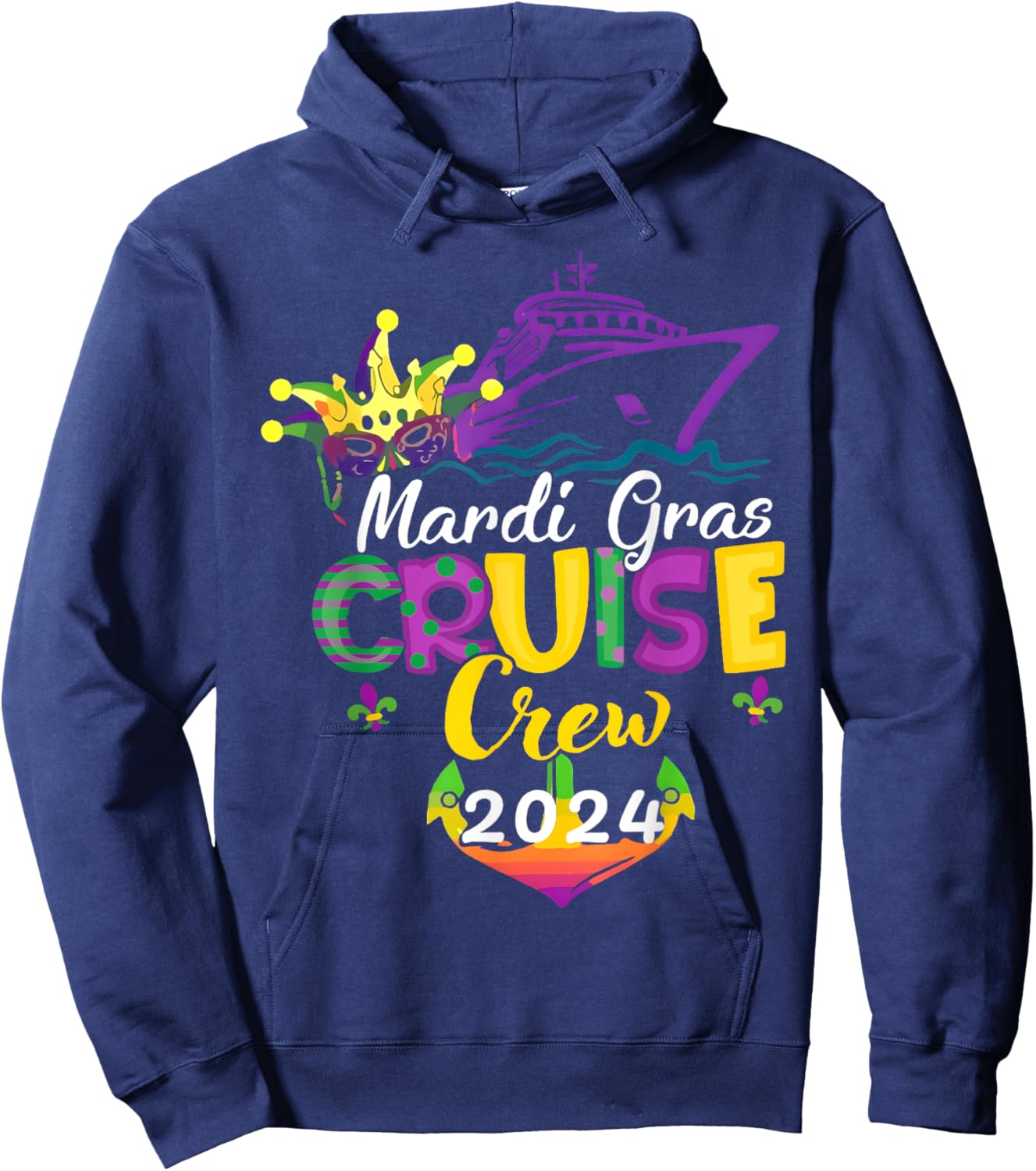 Mardi Gras Cruise 2024 Ship Family Matching Trip New Orleans Hoodie - Hoodie | Navy