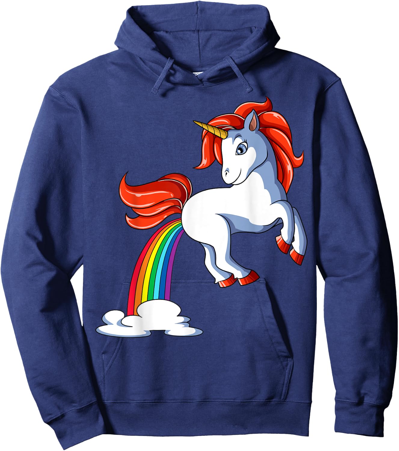 Farting Unicorn Farts Rainbow Unicorn Hoodie - Hoodie | Navy