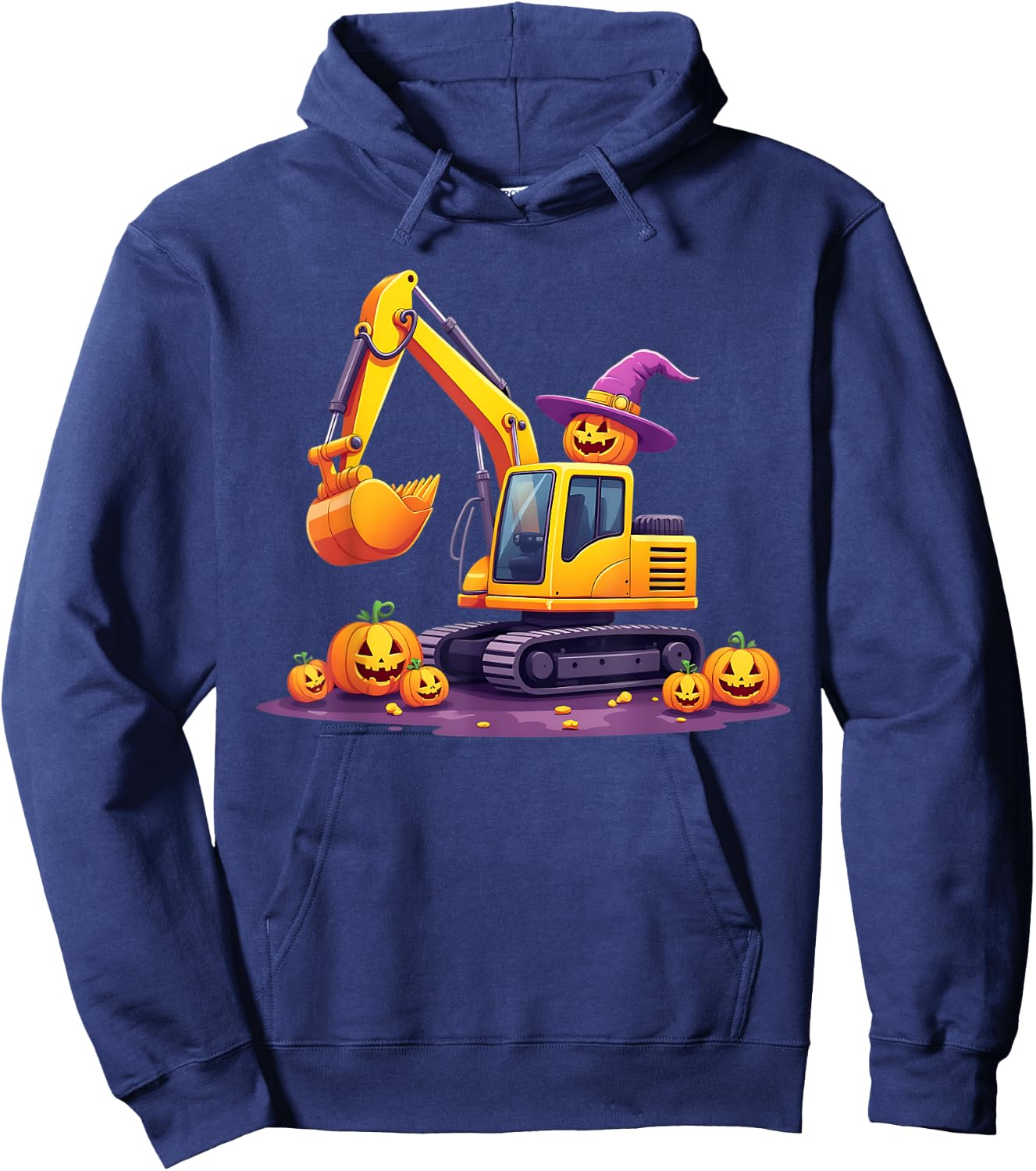 Spooky Construction Trucks Halloween Costume Toddler Boys Hoodie - Hoodie | Navy