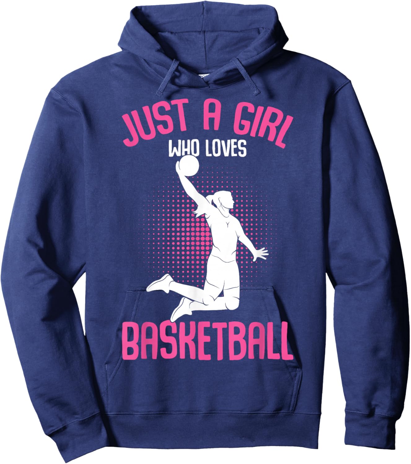 Just a Girl who Loves Basketball Kids Girls Small Hoodie - Hoodie | Navy