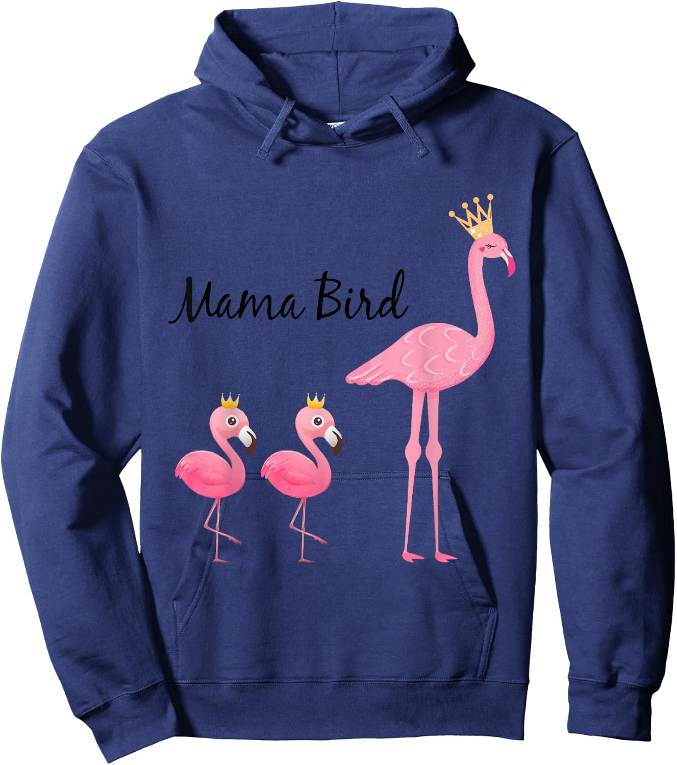 Mama Bird Flamingo Baby Bird Shirt - Funny Mom Gift Hoodie - Hoodie | Navy