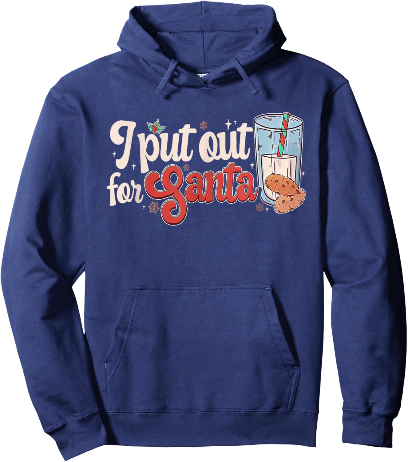 I Put Out For Santa Couple Matching Cookies & Milk Christmas Hoodie - Hoodie | Navy