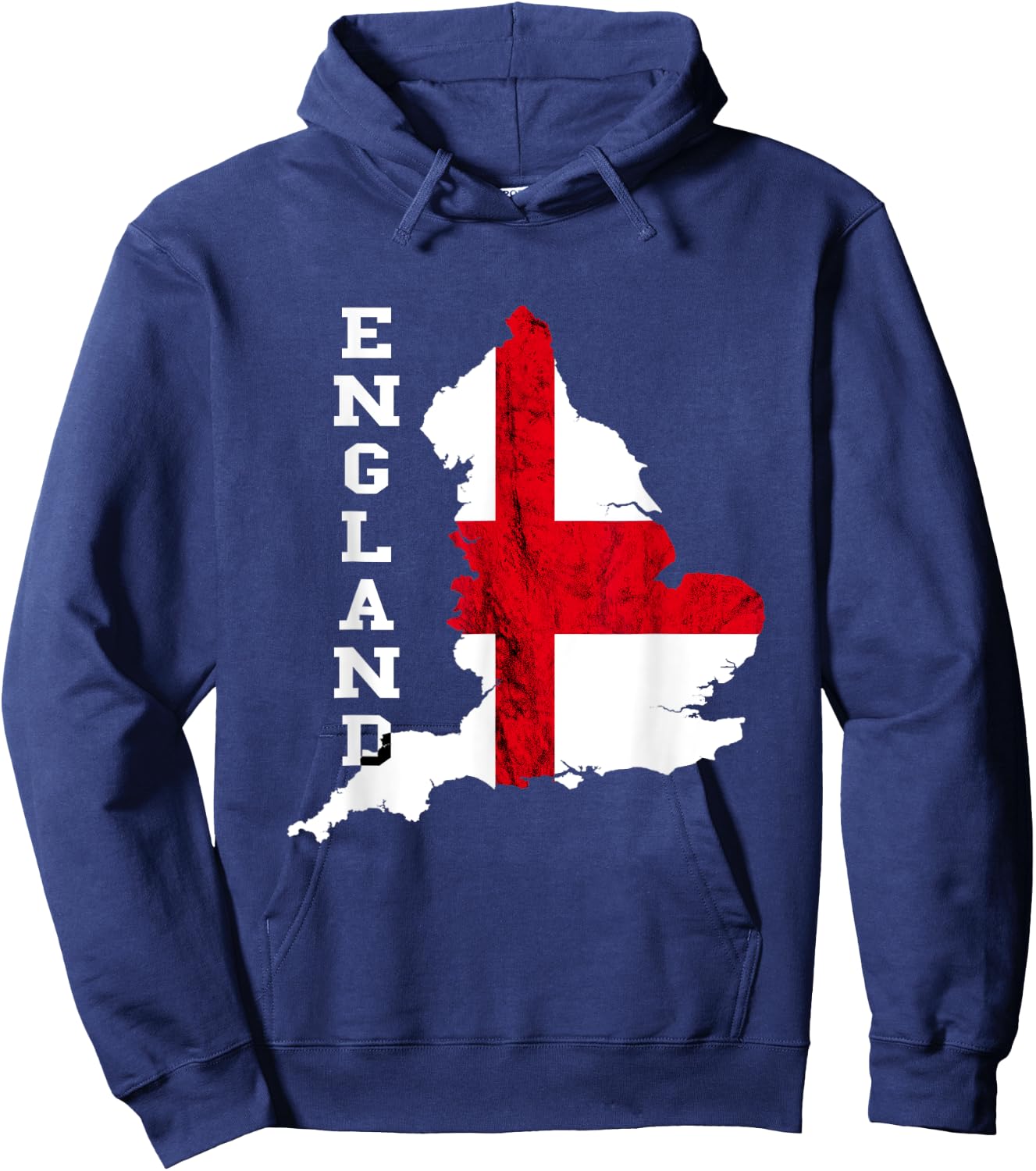 England Map St George's Cross English Flag English Roots Hoodie - Hoodie | Navy