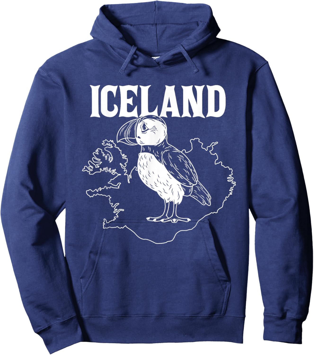 Funny Puffin Bird Iceland Map Puffins Seabirds Lovers Outfit Hoodie - Hoodie | Navy