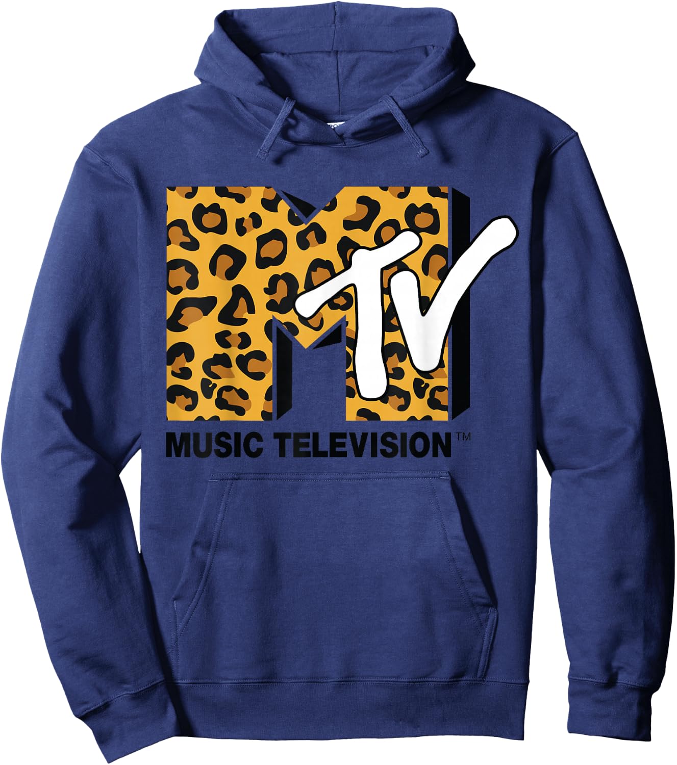 Classic Mtv Logo Leopard Print Hoodie - Hoodie | Navy