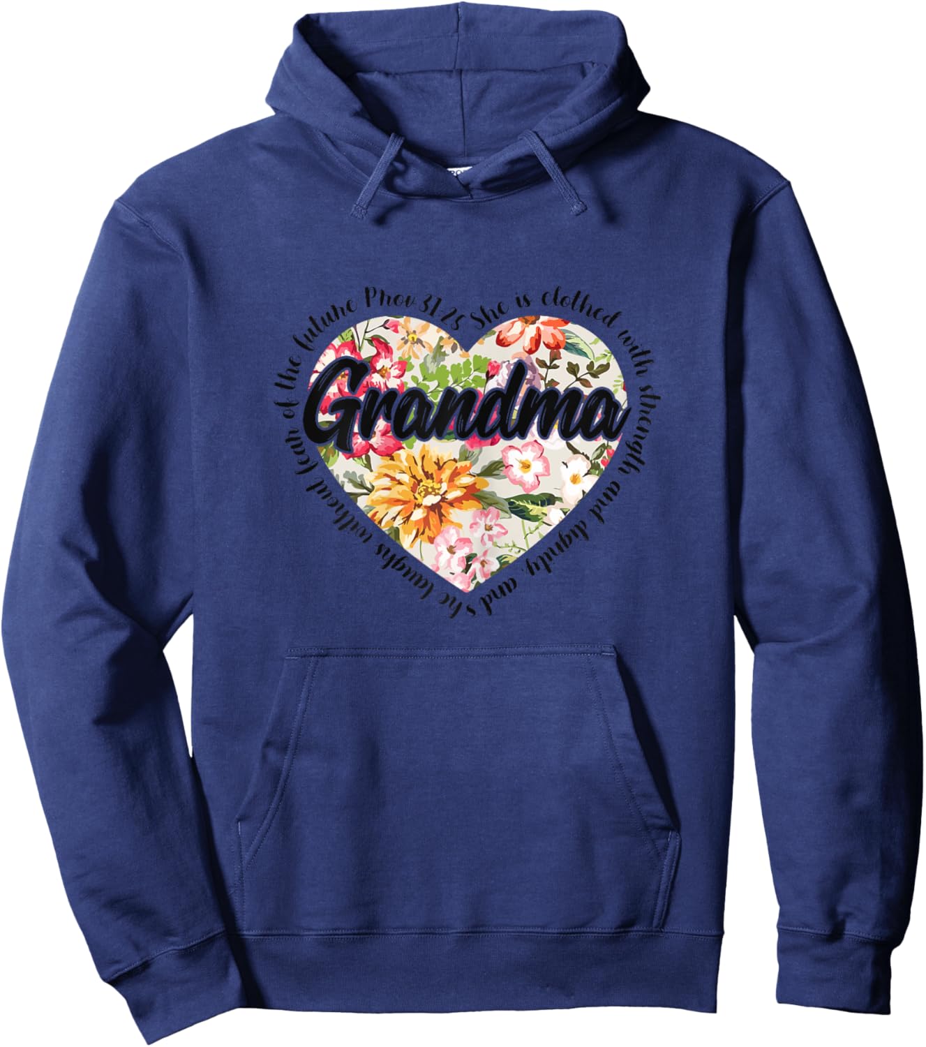 Floral Grandma Mothers Day Christian Bible Verse Hoodie - Hoodie | Navy