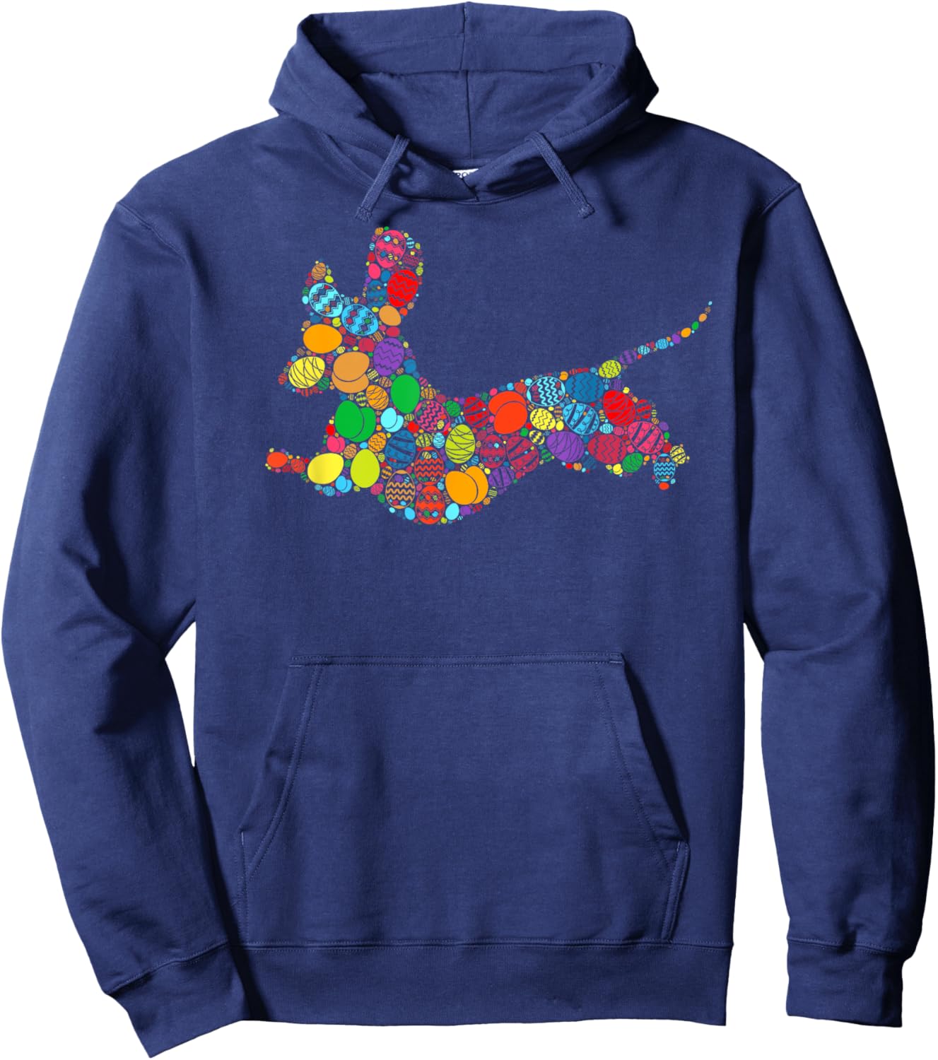 Easter Day Colorful Basket Egg Hunting Eggs - Dog Dachshund Hoodie - Hoodie | Navy