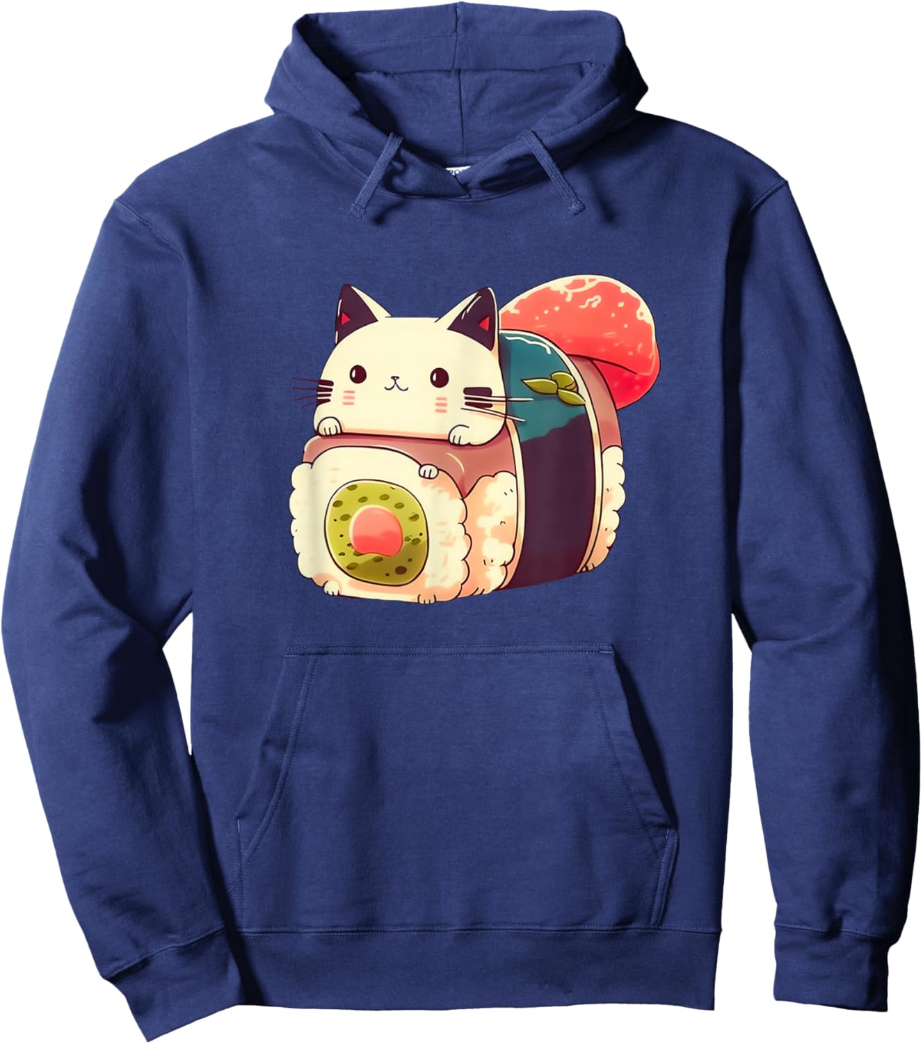 Niedliche Sushi-Katze Kawaii Anime Neko Japanisch Hoodie - Hoodie | Navy