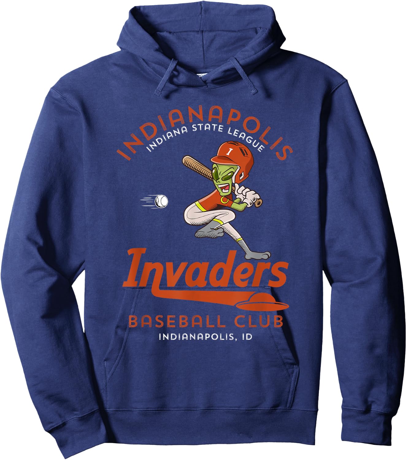 Indianapolis Invaders Minor League Retro Baseball Team Hoodie - Hoodie | Navy