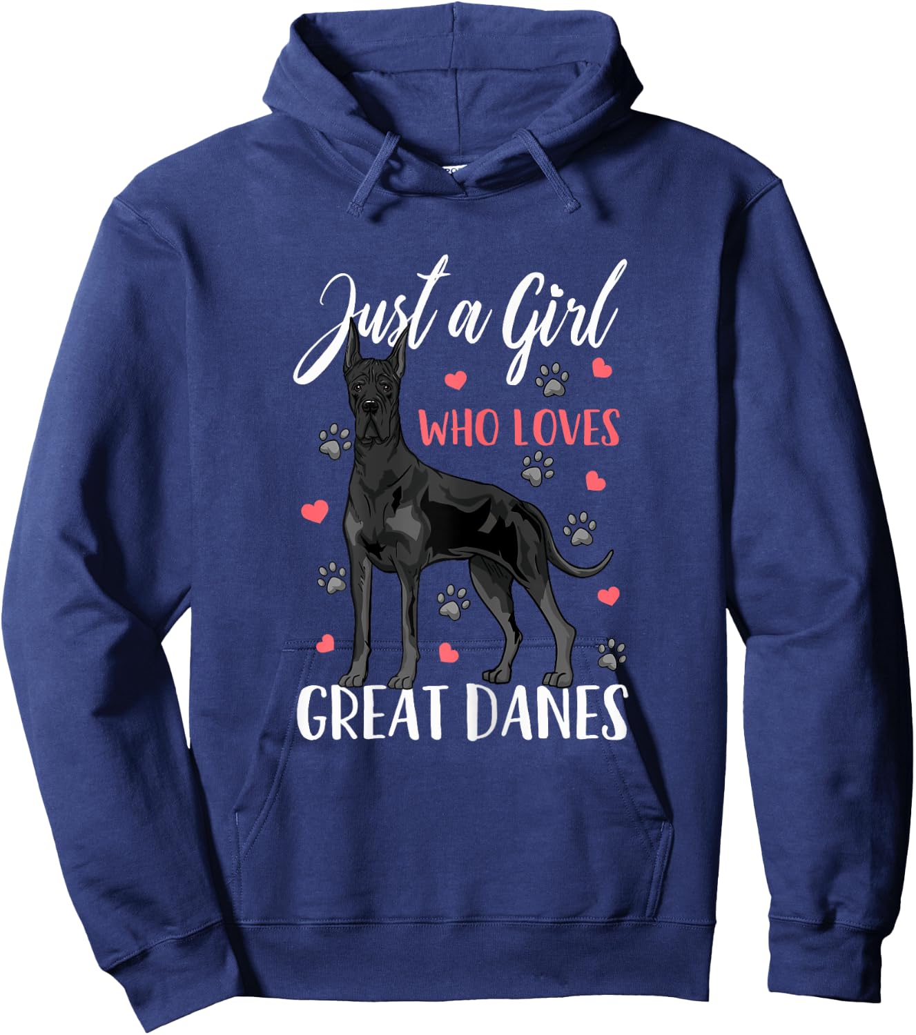 Great Dane Just A Girl Who Loves Great Danes Gift Hoodie - Hoodie | Navy