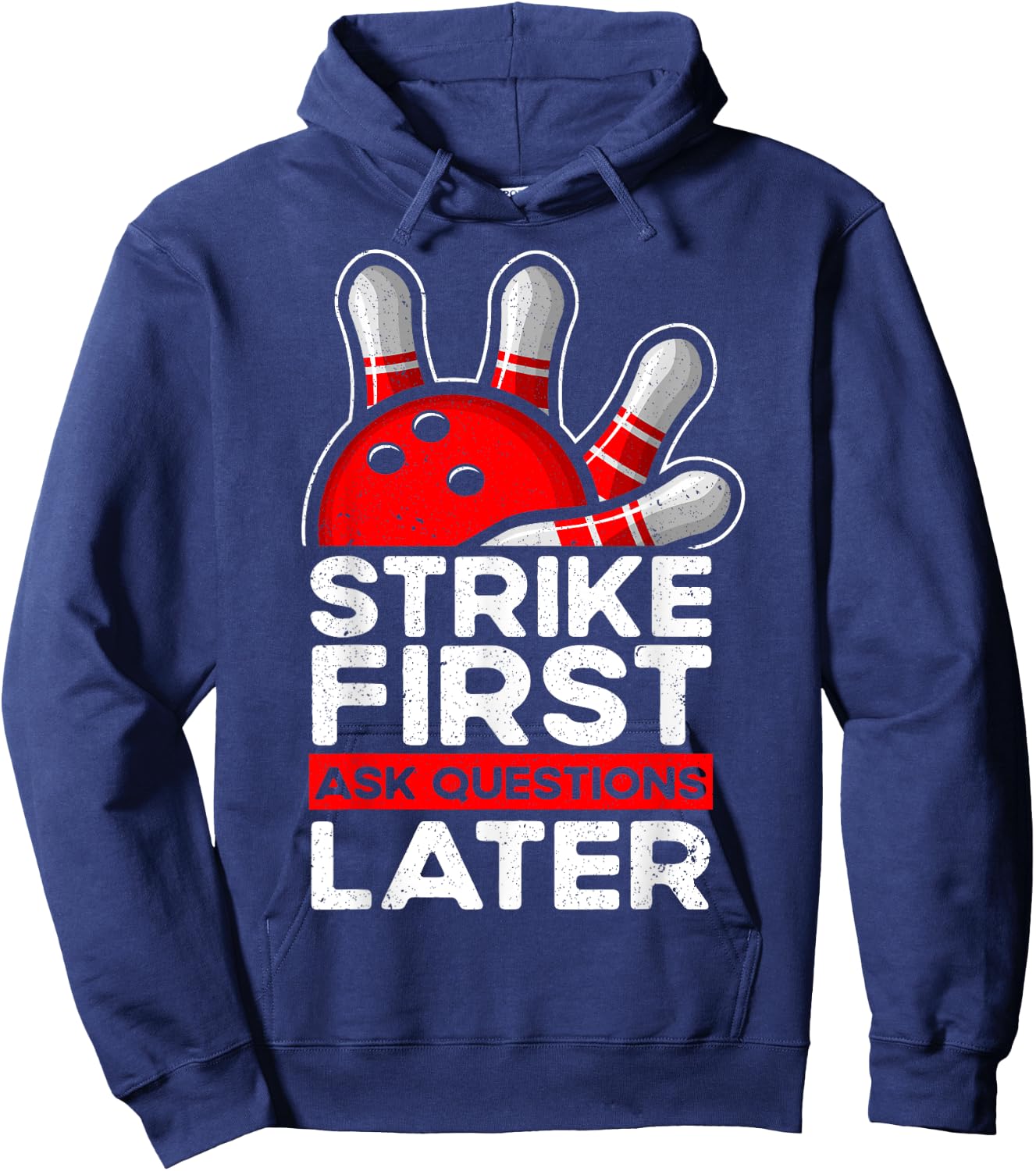 Strike - Bowler Bowling Ball Funny Bowling Hoodie - Hoodie | Navy