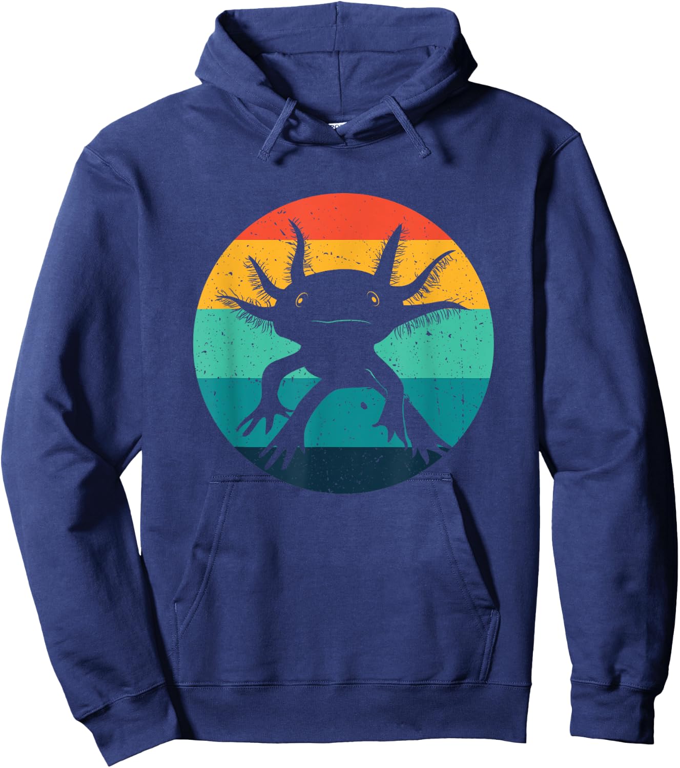 Ambystomatidae Breeder Axolotl Animal Funny Retro Black Adult Hoodie - Hoodie | Navy