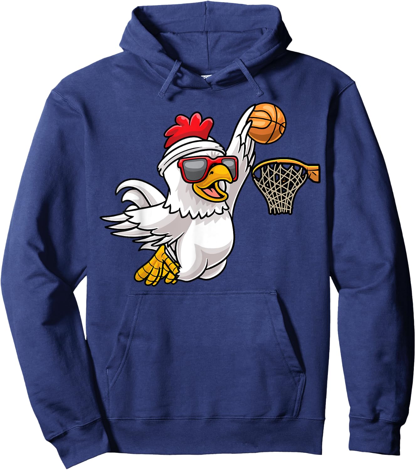 Chicken Playing Basketball Player Game Kids Hoodie - Hoodie | Navy