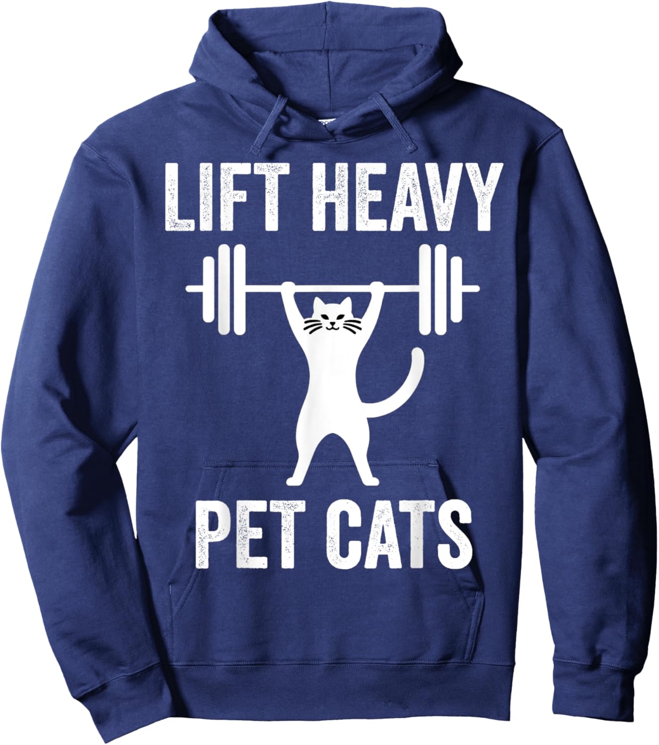 Lift Heavy Pet Cats Funny Gym Workout Weight Lifter Hoodie - Hoodie | Navy