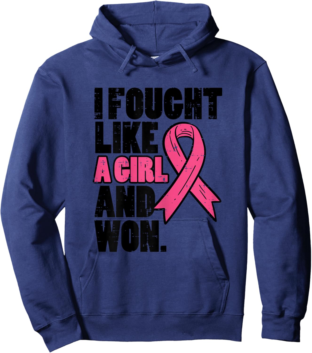 Breast Cancer Fought Like Girl Won Awareness Survivor Women Hoodie - Hoodie | Navy