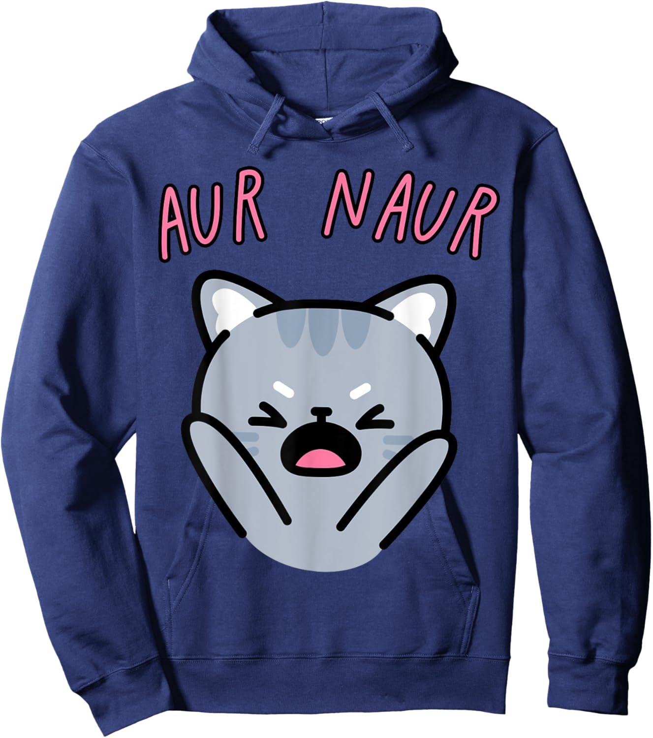 Aur Naur Funny Cat Women Kids Hoodie - Hoodie | Navy