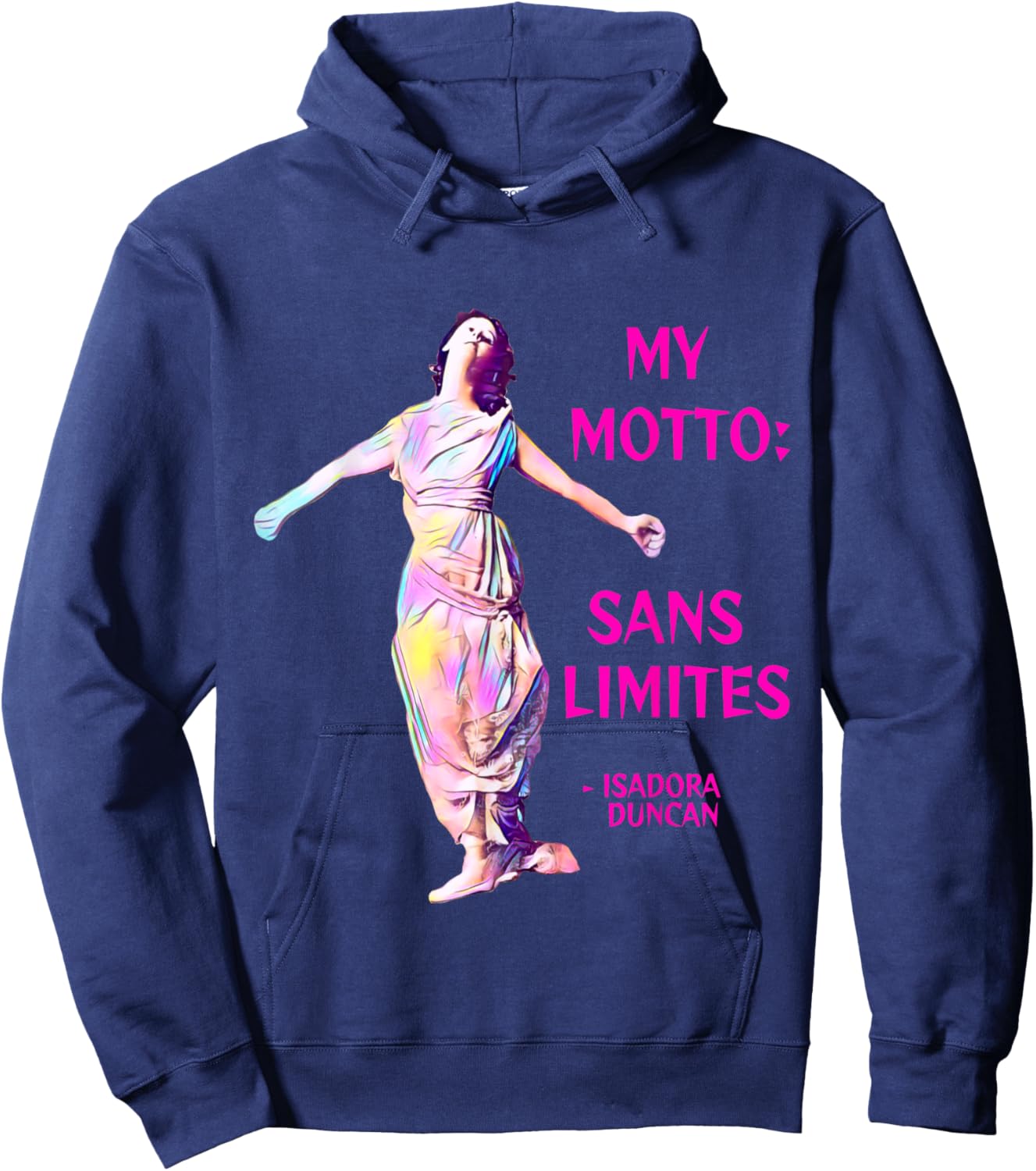 Isadora Duncan - My Motto: Sans Limites Hoodie - Hoodie | Navy
