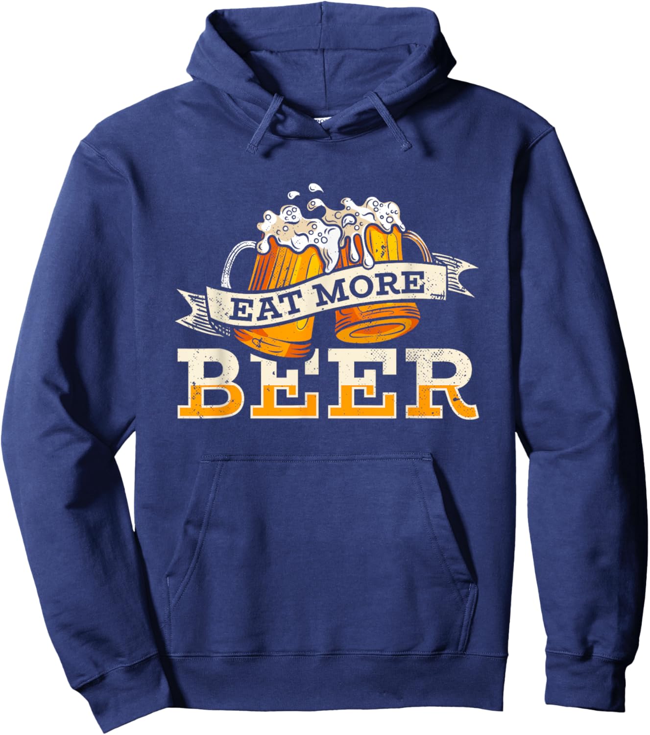 Eat More Beer | Craft Beer Lover | Beer Drinker Hoodie - Hoodie | Navy