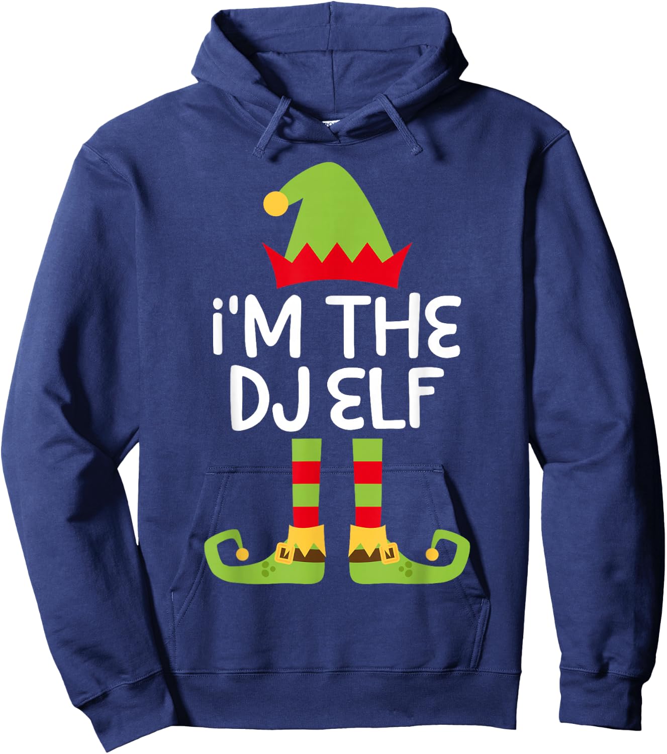 I'm The DJ Elf Shirt Adult Kids Matching Christmas Elf Hoodie - Hoodie | Navy