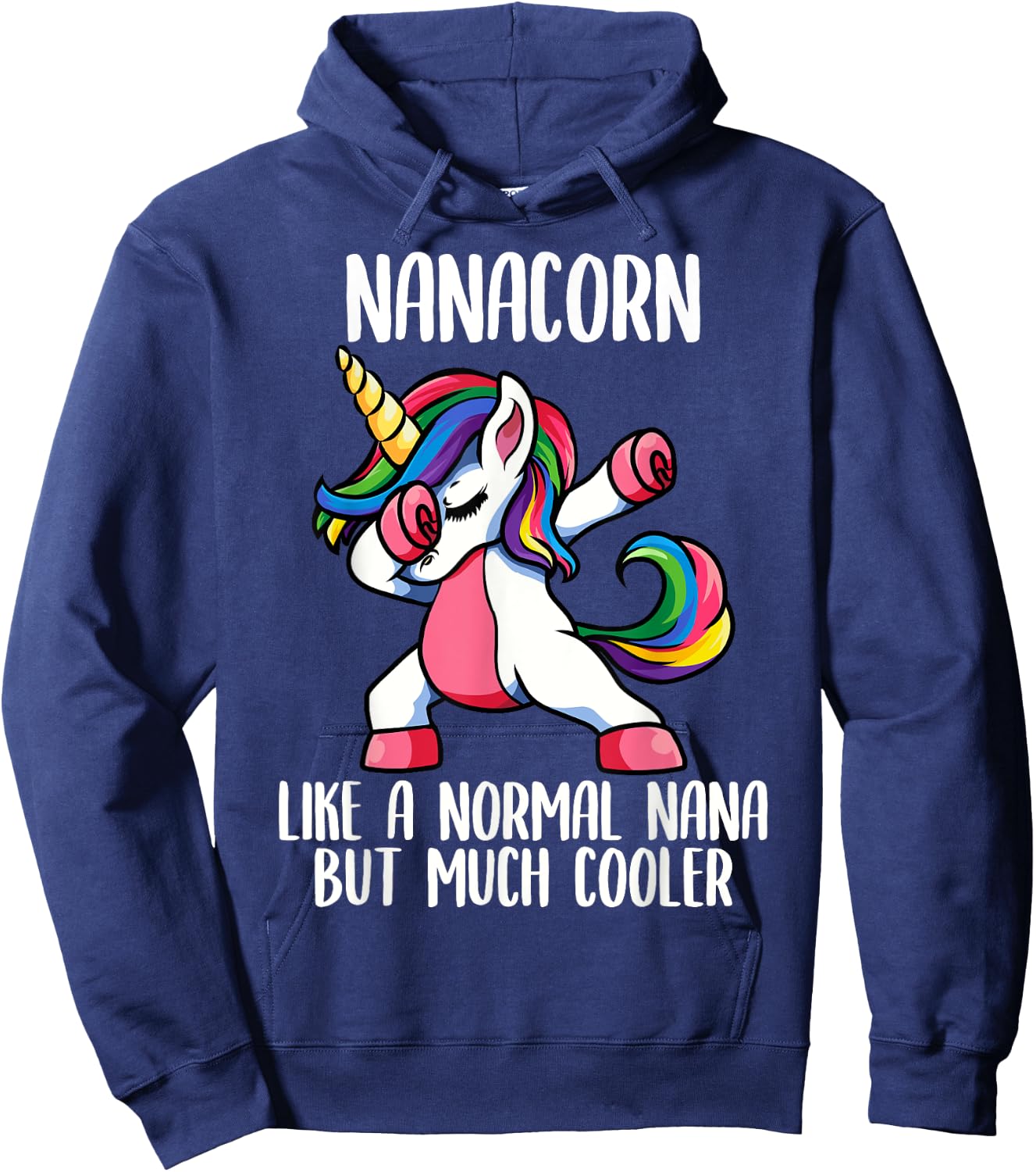 Unicorn Nana Girl Birthday Party Apparel, NanaCorn Cute Hoodie - Hoodie | Navy