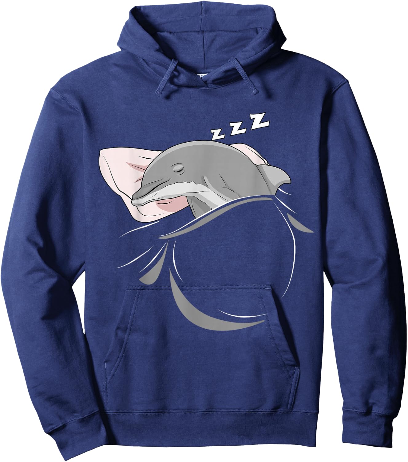 Funny Dolphin Merch , Men & Kids Dolphin Sleeping Animal Pajamas Nap PJs Outfit Gift Dolphin Hoodie - Hoodie | Navy