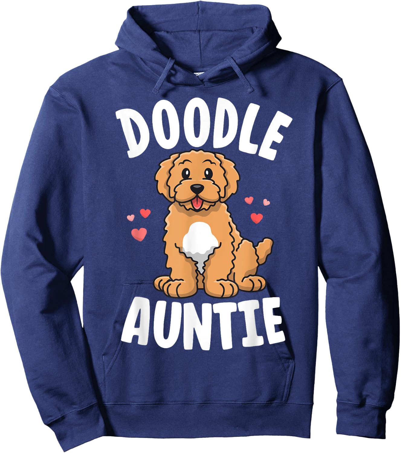 Doodle Auntie Goldendoodle Shirts Women Kawaii Dog Aunt Hoodie - Hoodie | Navy