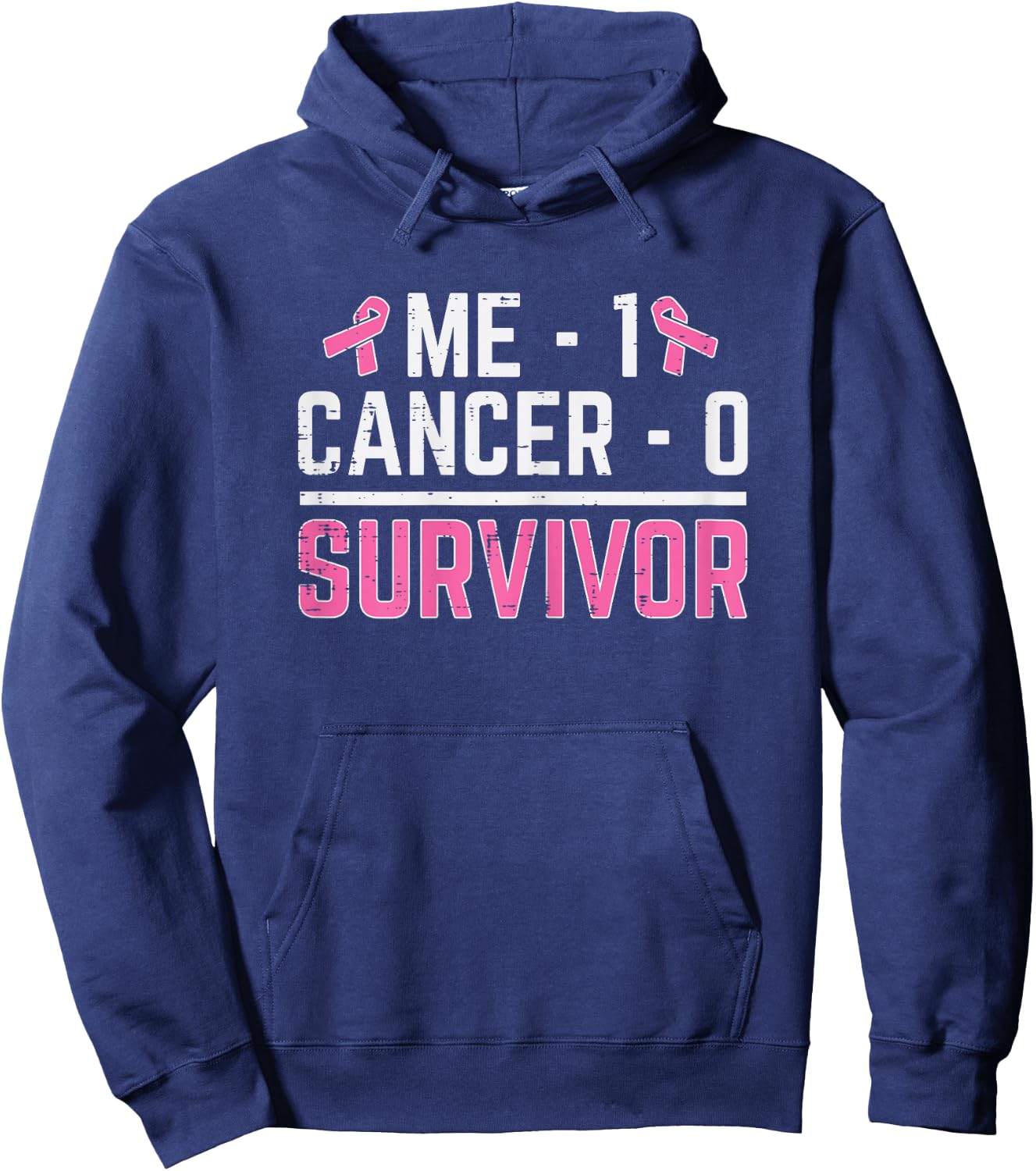 Me 1 Cancer 0 Survivor Breast Cancer Awareness Women Hoodie - Hoodie | Navy