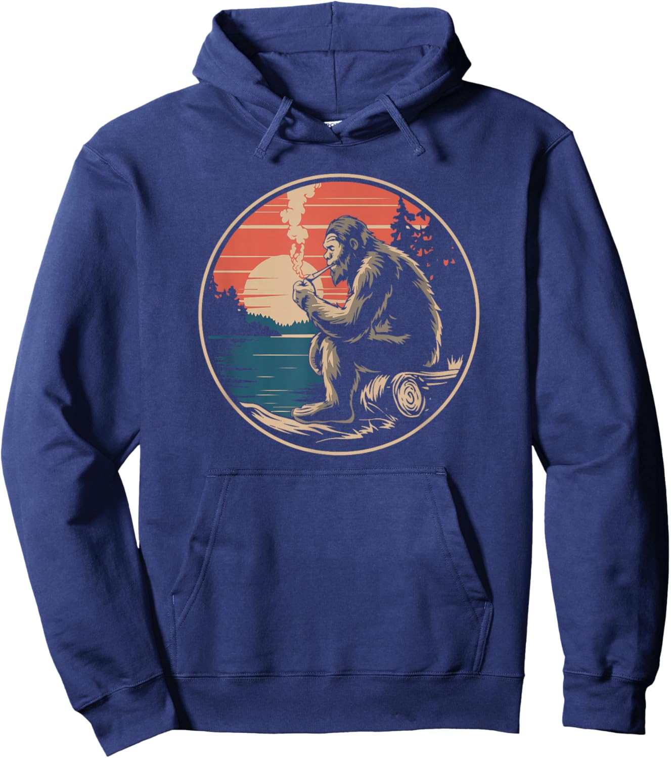 Bigfoot in Nature Tuxedo A "J" Funny Nature Weed Art Hoodie - Hoodie | Navy