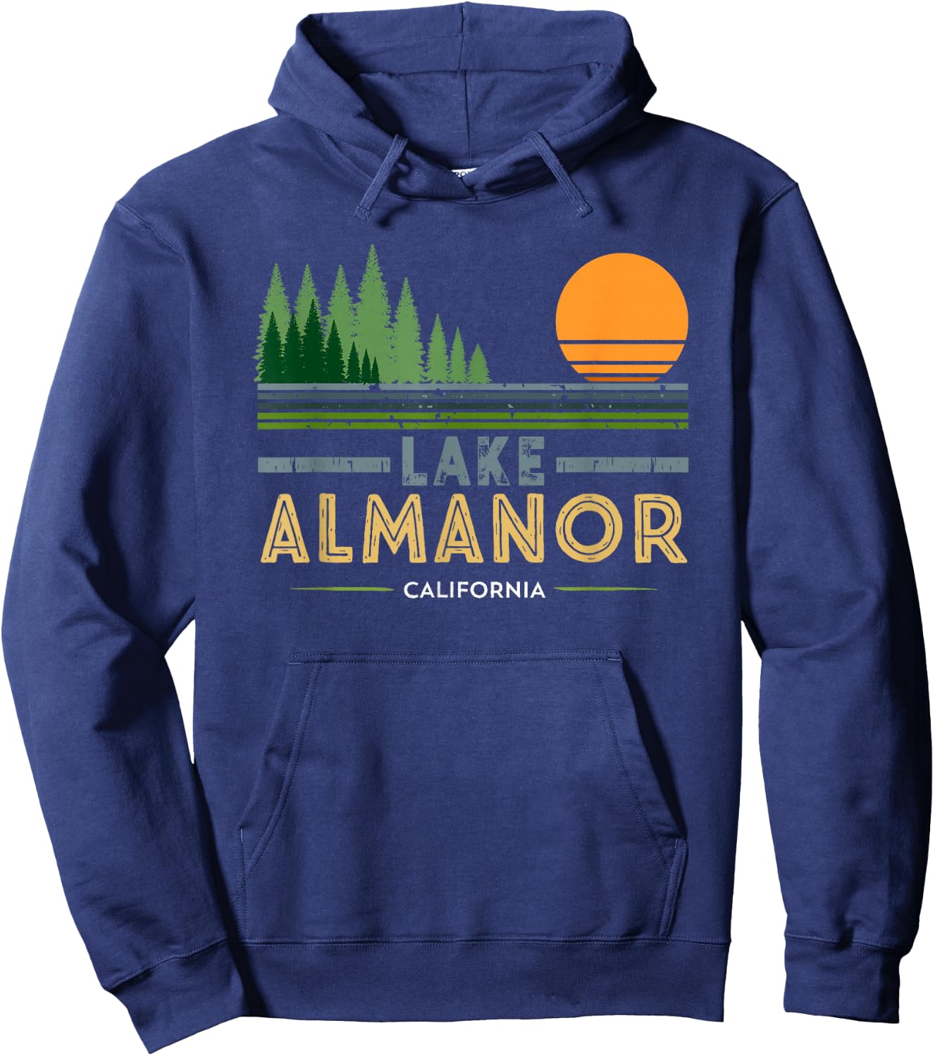 Vintage Lake Almanor California Hoodie - Hoodie | Navy