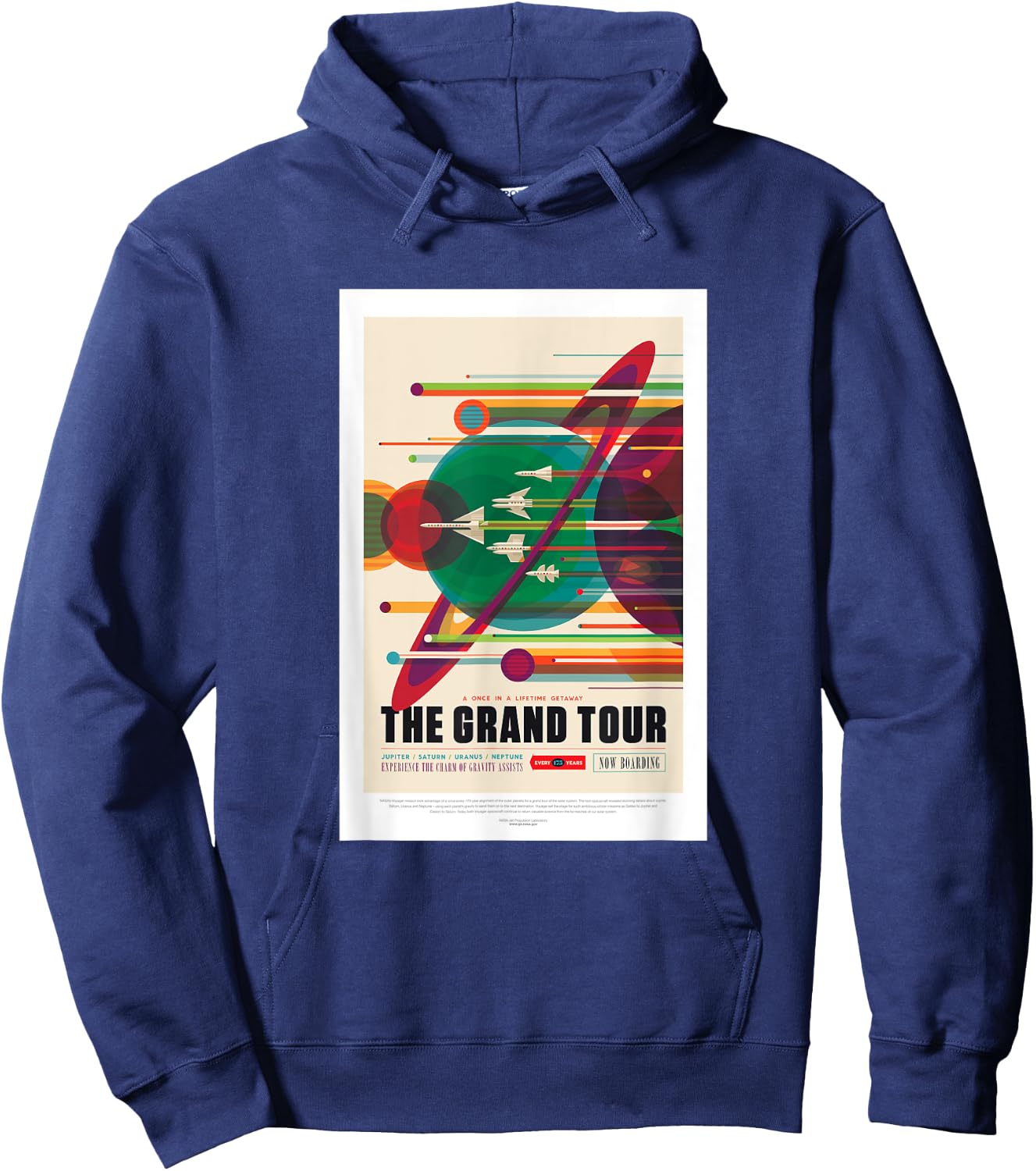 NASA JPL The Grand Tour Visions of the Future Voyager Poster Hoodie - Hoodie | Navy