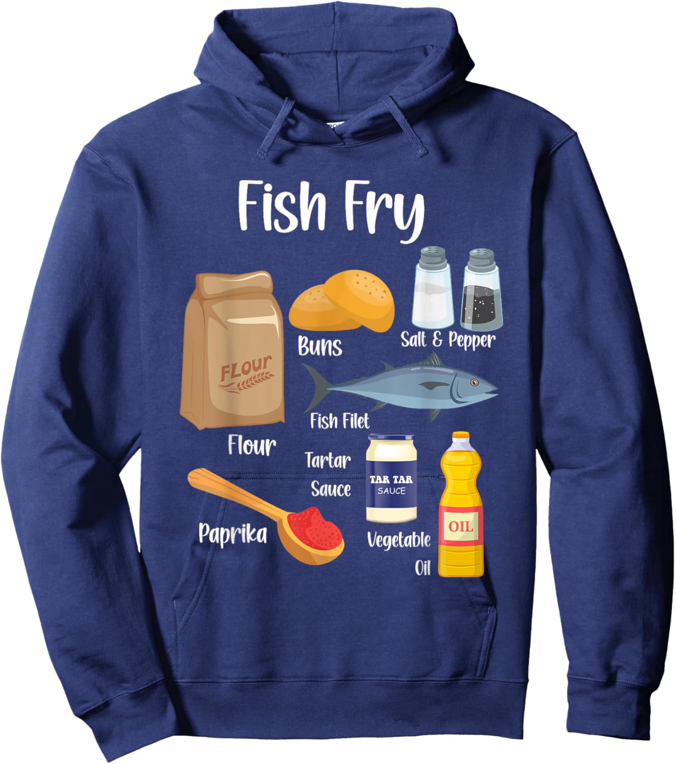 Fish Fry Ingredients Hoodie - Hoodie | Navy