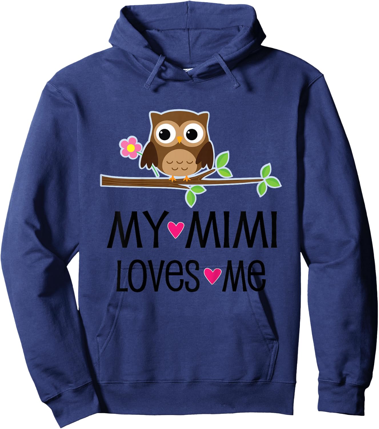 My Mimi Loves Me Grandchild Owl Hoodie - Hoodie | Navy