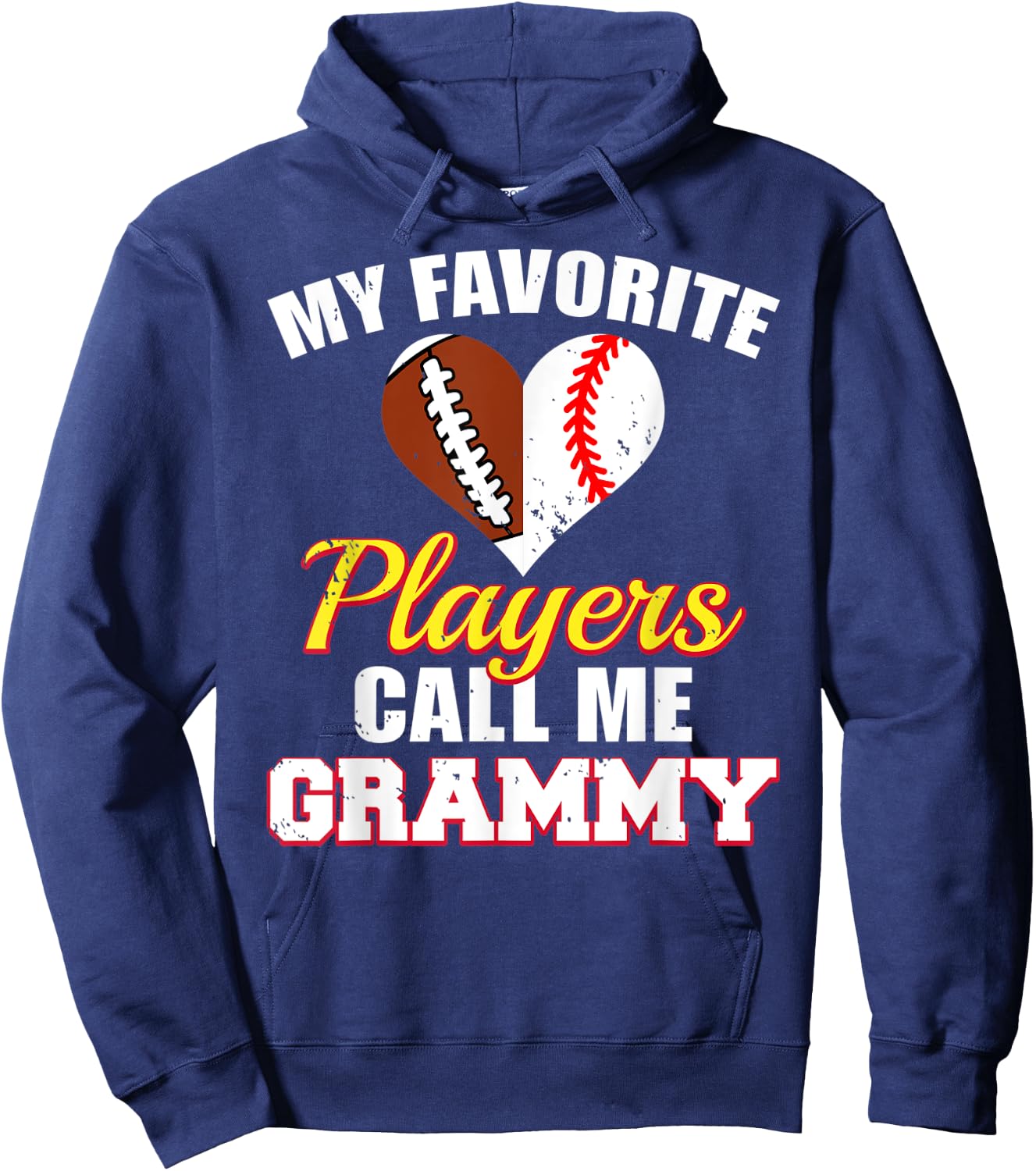 My Favorite Players Call Me Grammy Football Baseball Grammy Hoodie - Hoodie | Navy