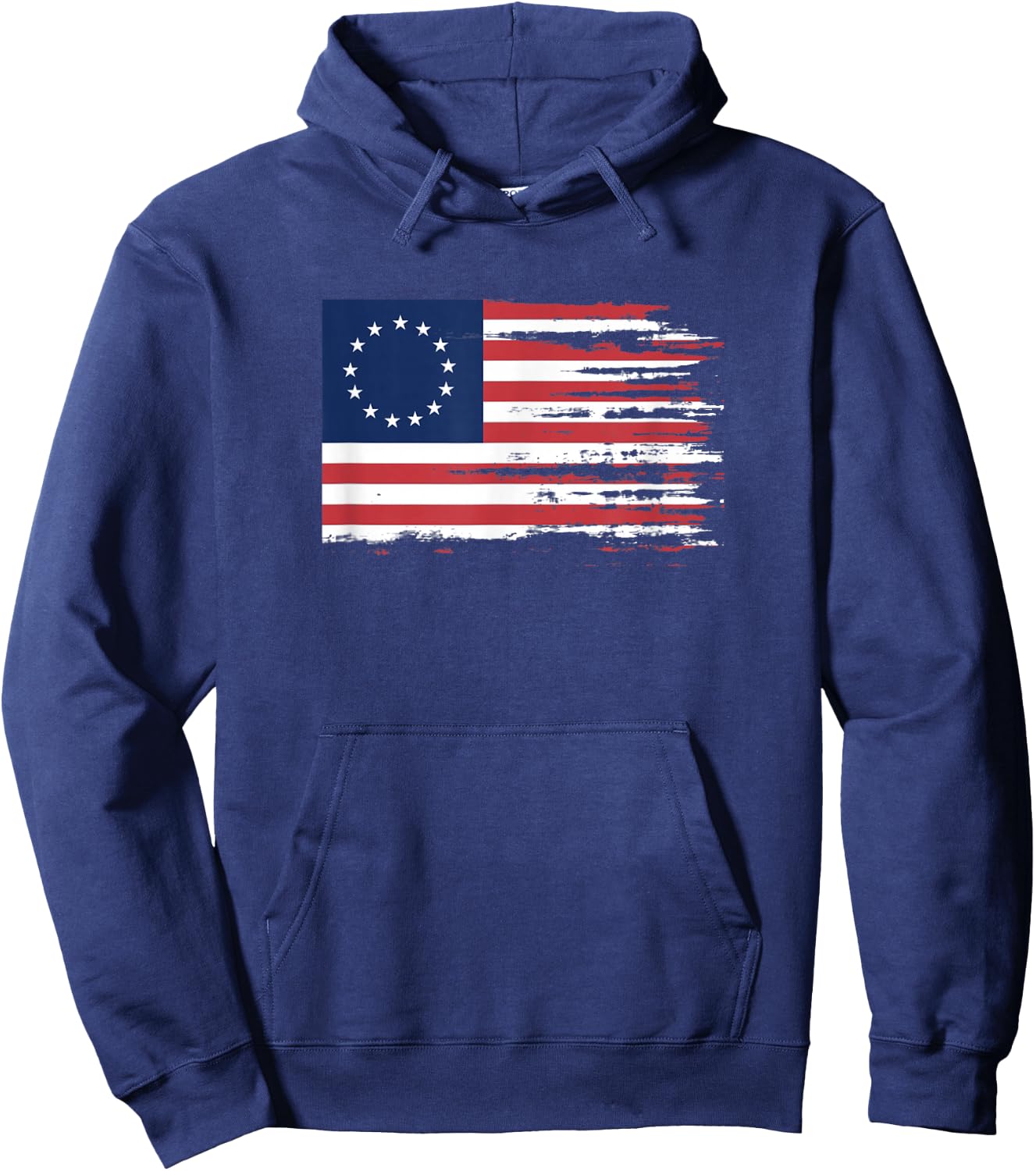 4th of July Patriotic Betsy Ross battle flag 13 colonies Hoodie - Hoodie | Navy