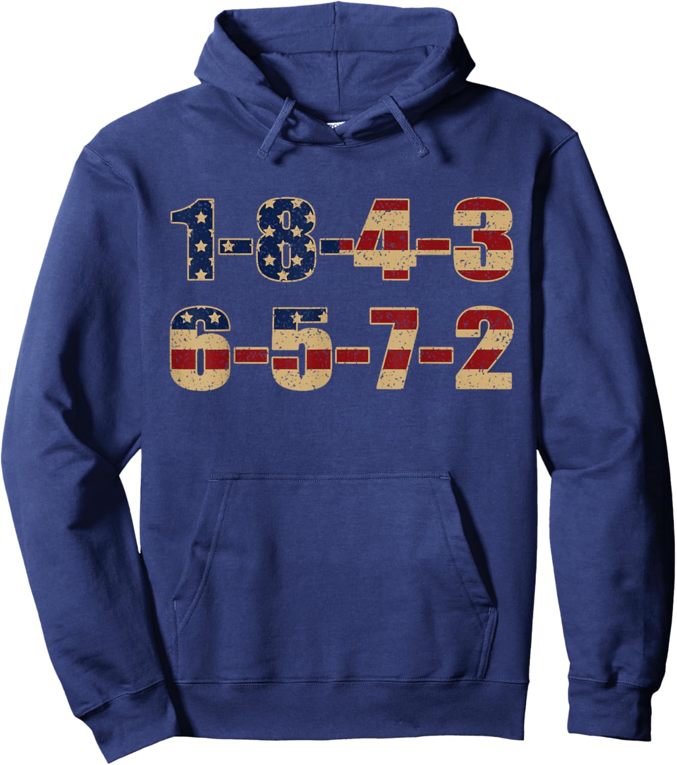 USA Flag 18436572 Firing Order Small Block Engine V8 Block Hoodie - Hoodie | Navy