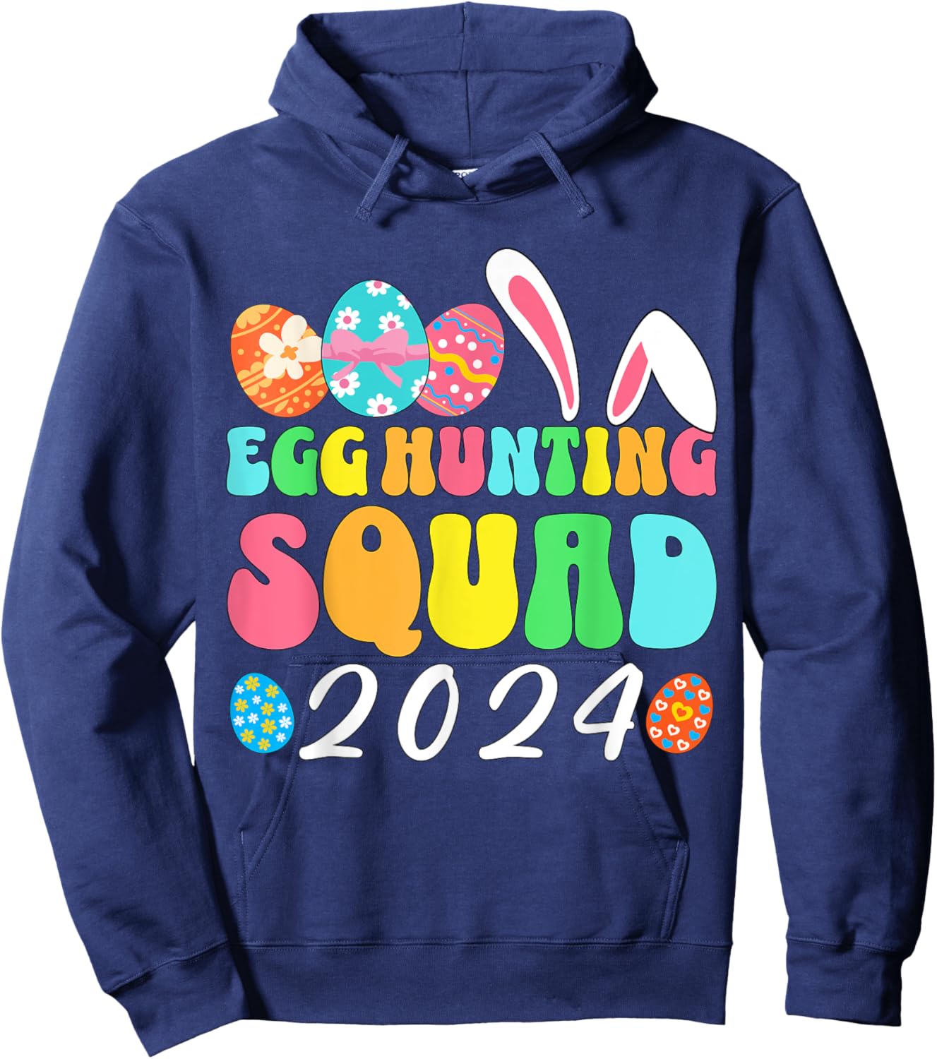 Egg Hunting Squad 2024 Easter Egg Hunt Crew Matching Group Hoodie - Hoodie | Navy