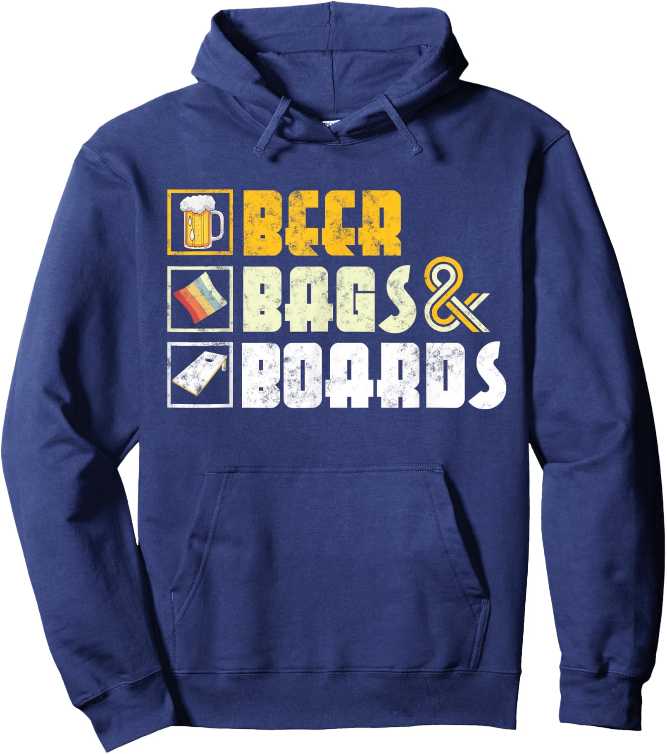 Beer Bags and Boards Funny sarcastic Cornhole outdoor game Hoodie - Hoodie | Navy