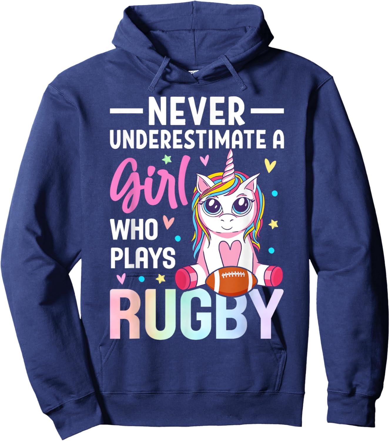 A Girl Who Plays Rugby Rugby Girl Female Rugby Player Hoodie - Hoodie | Navy