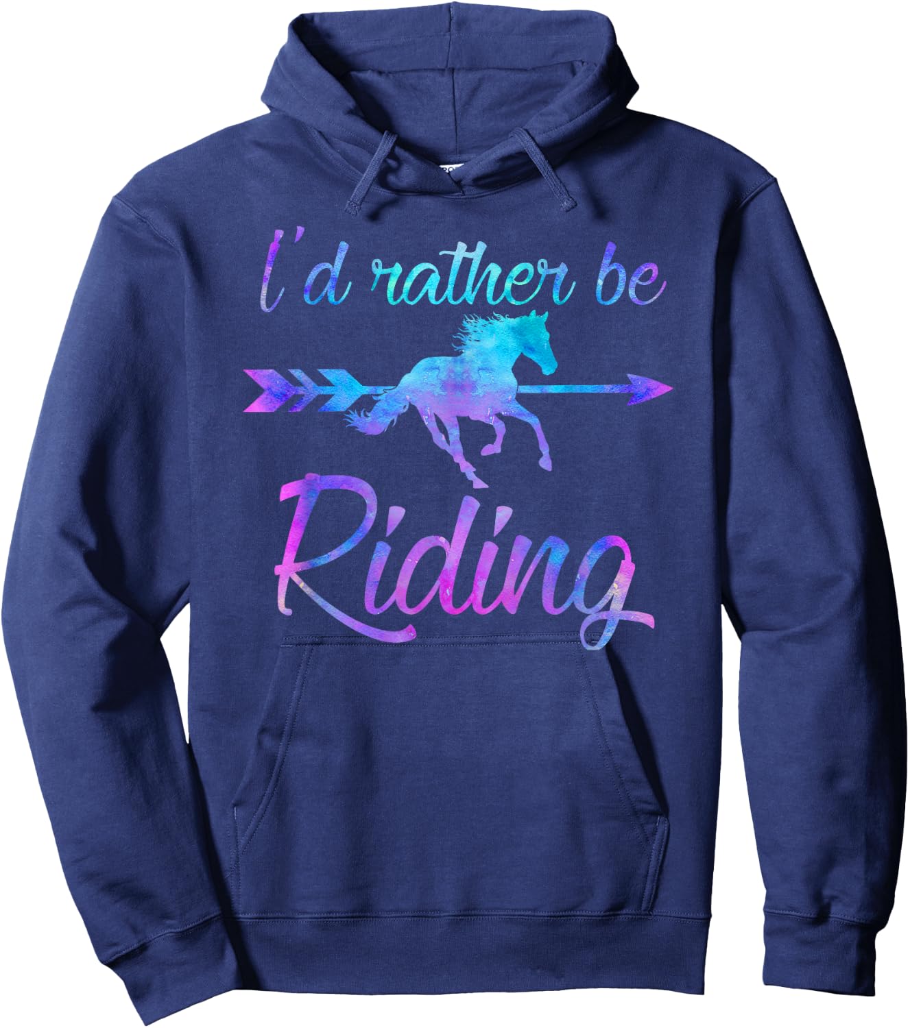 I'D RATHER BE RIDING Funny Horse Equestrian Rider Girl Women Hoodie - Hoodie | Navy
