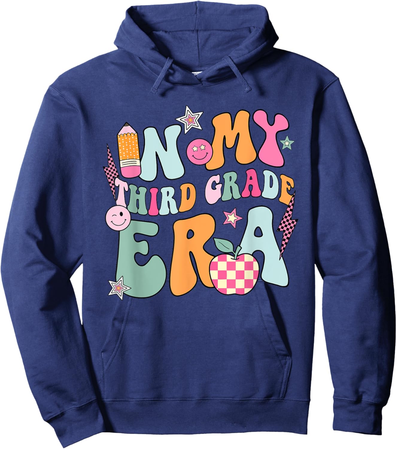 In My Third Grade Era Back To School Retro Groovy 3rd Grade Hoodie - Hoodie | Navy