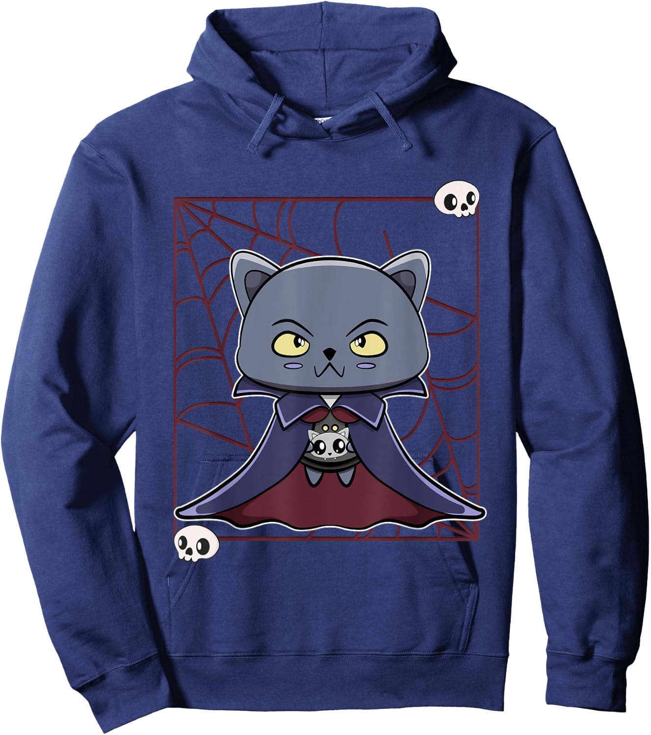 Black Cat Vampire Dracula And Monster Item For Halloween Hoodie - Hoodie | Navy