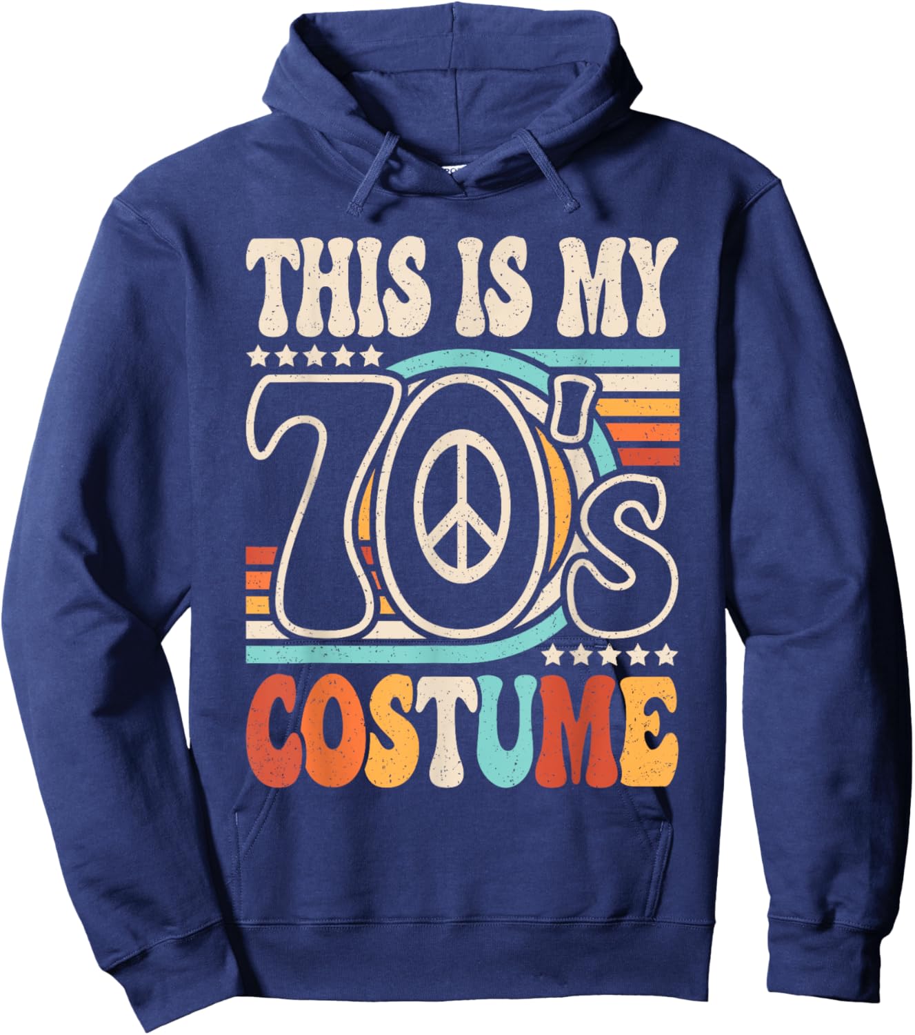 This Is My 70's Costume 70s Party Outfit Groovy Hippie Disco Hoodie - Hoodie | Navy