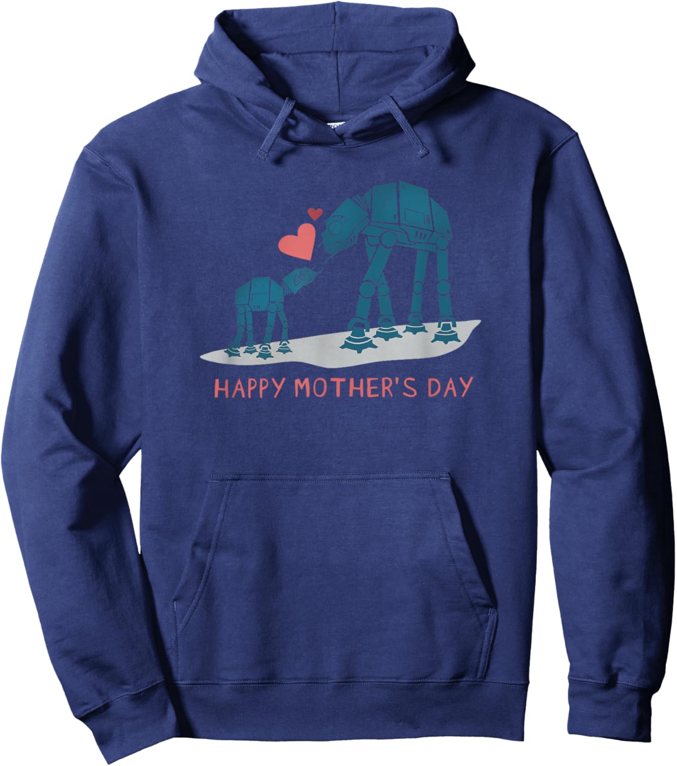 Star Wars AT-AT Walkers Happy Mother's Day , Black, S Hoodie - Hoodie | Navy