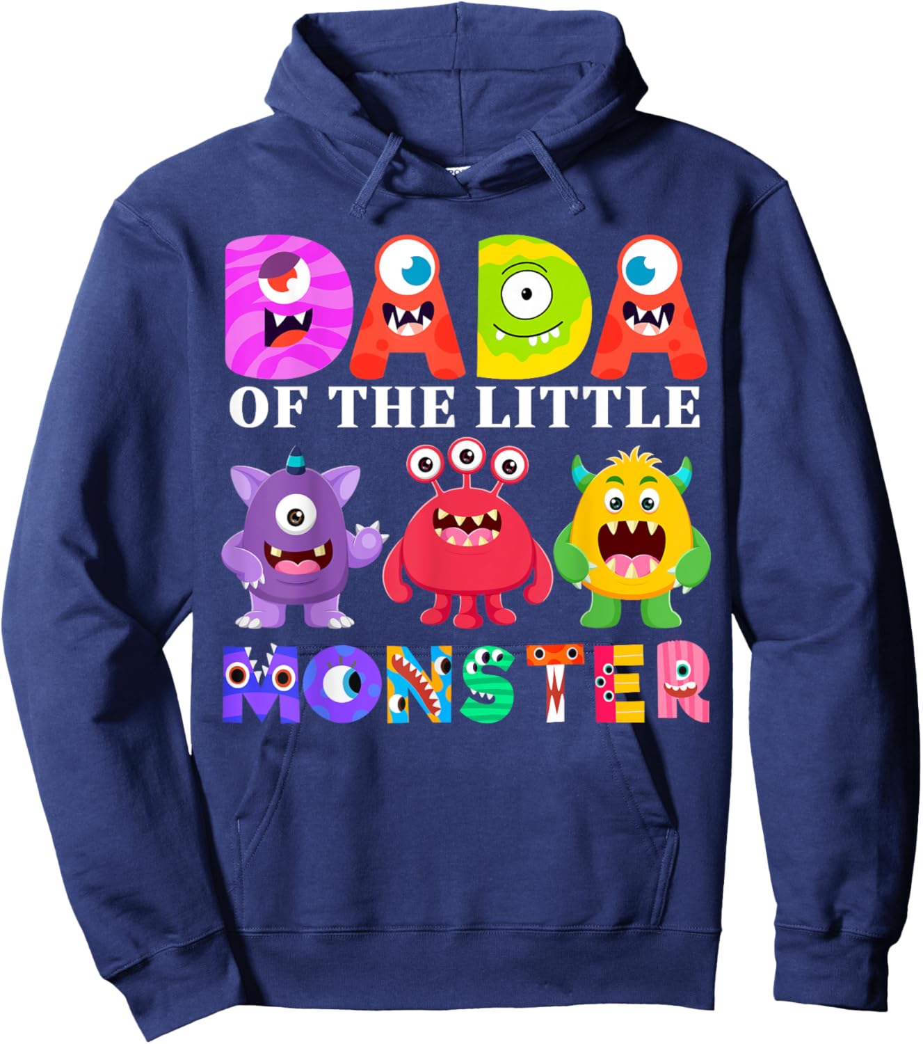 Dada Little Monster Kids 1st Birthday Party Family Monster Hoodie - Hoodie | Navy