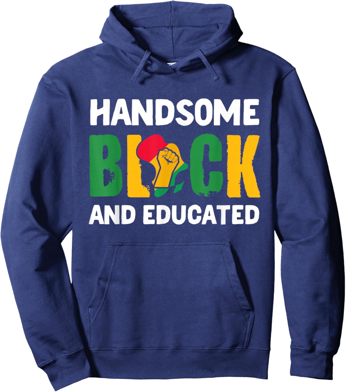 Handsome Black And Educated Melanin African American Boys Hoodie - Hoodie | Navy