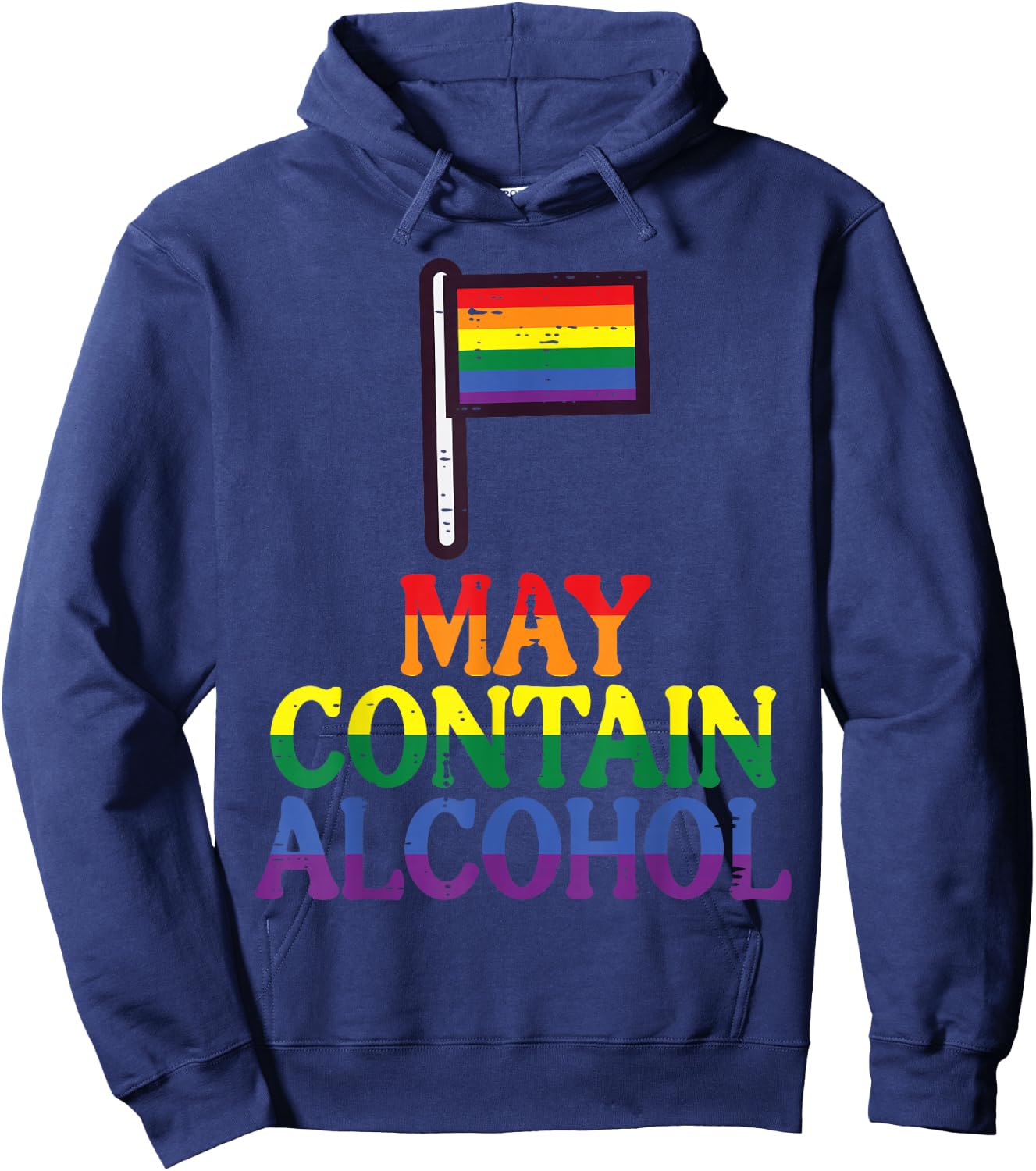 Gay Pride Month Contain Funny LGBTQ Ally Rainbow Men Women Hoodie - Hoodie | Navy
