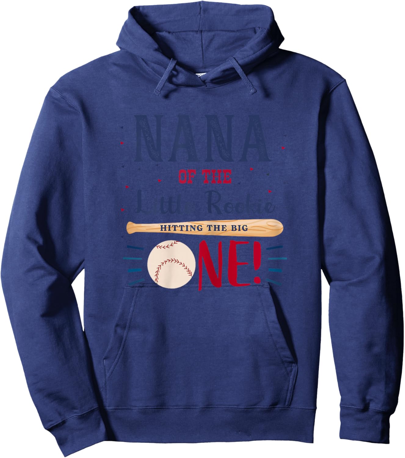 Nana First Birthday Little Rookie Baseball The Big One Hoodie - Hoodie | Navy
